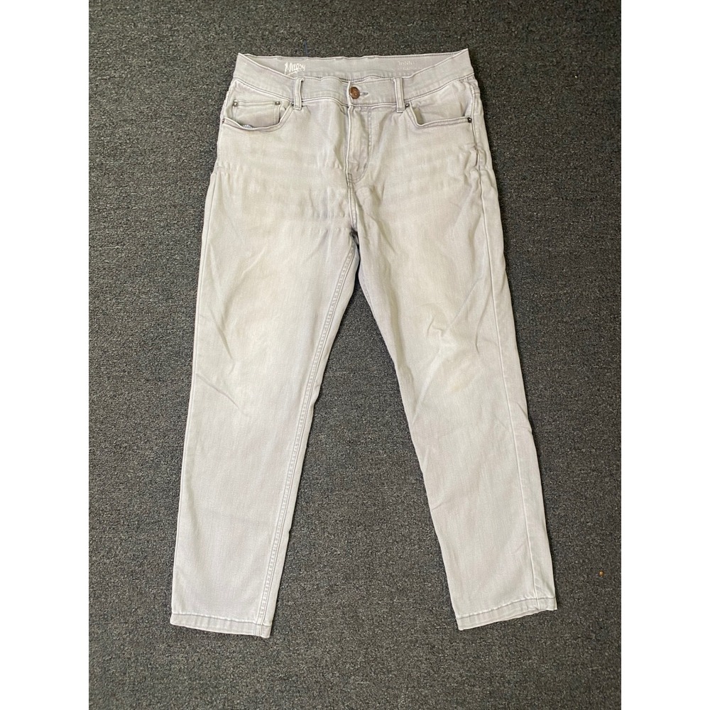 Mugsy Johnnys Jeans Light Gray Mens 34x30 Slim Fit Stretch Pants Casual Straight